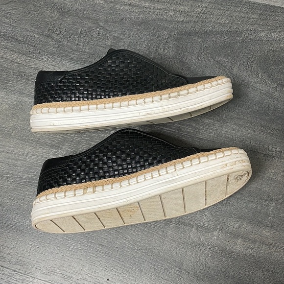 J/Slides Kayla Black Woven Leather Espadrille Sneakers size 6.5 - Picture 7 of 9